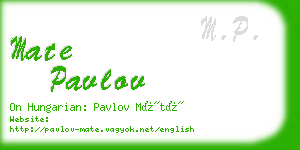 mate pavlov business card